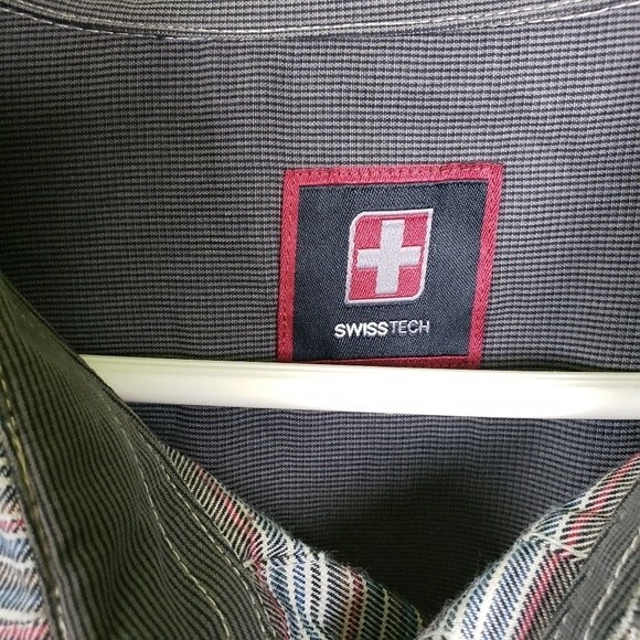 Swiss tech Mens plus size striped button up shirt size 2xl - Picture 6 of 14